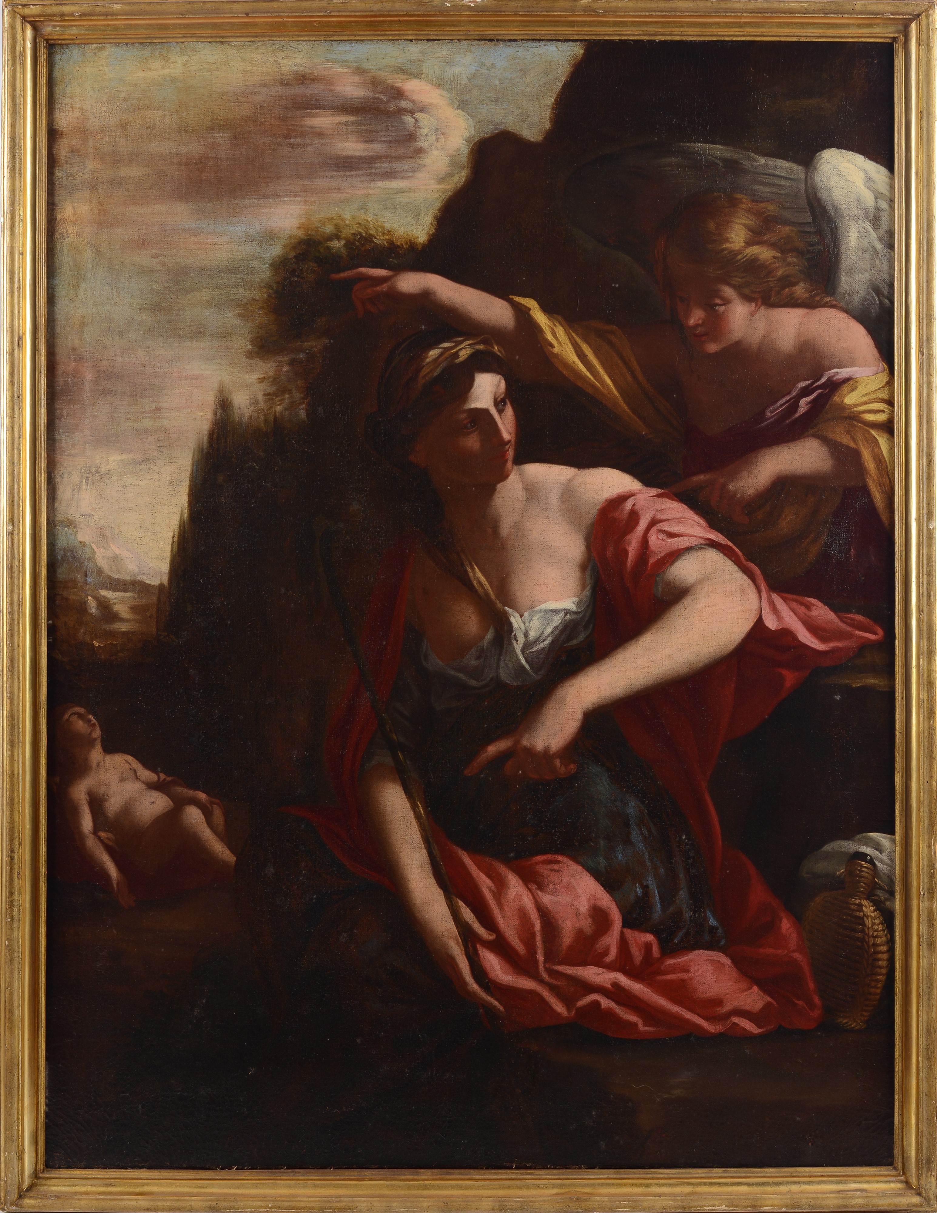 Ambito di Pietro Paolini - Agar e l’angelo, olio su tela