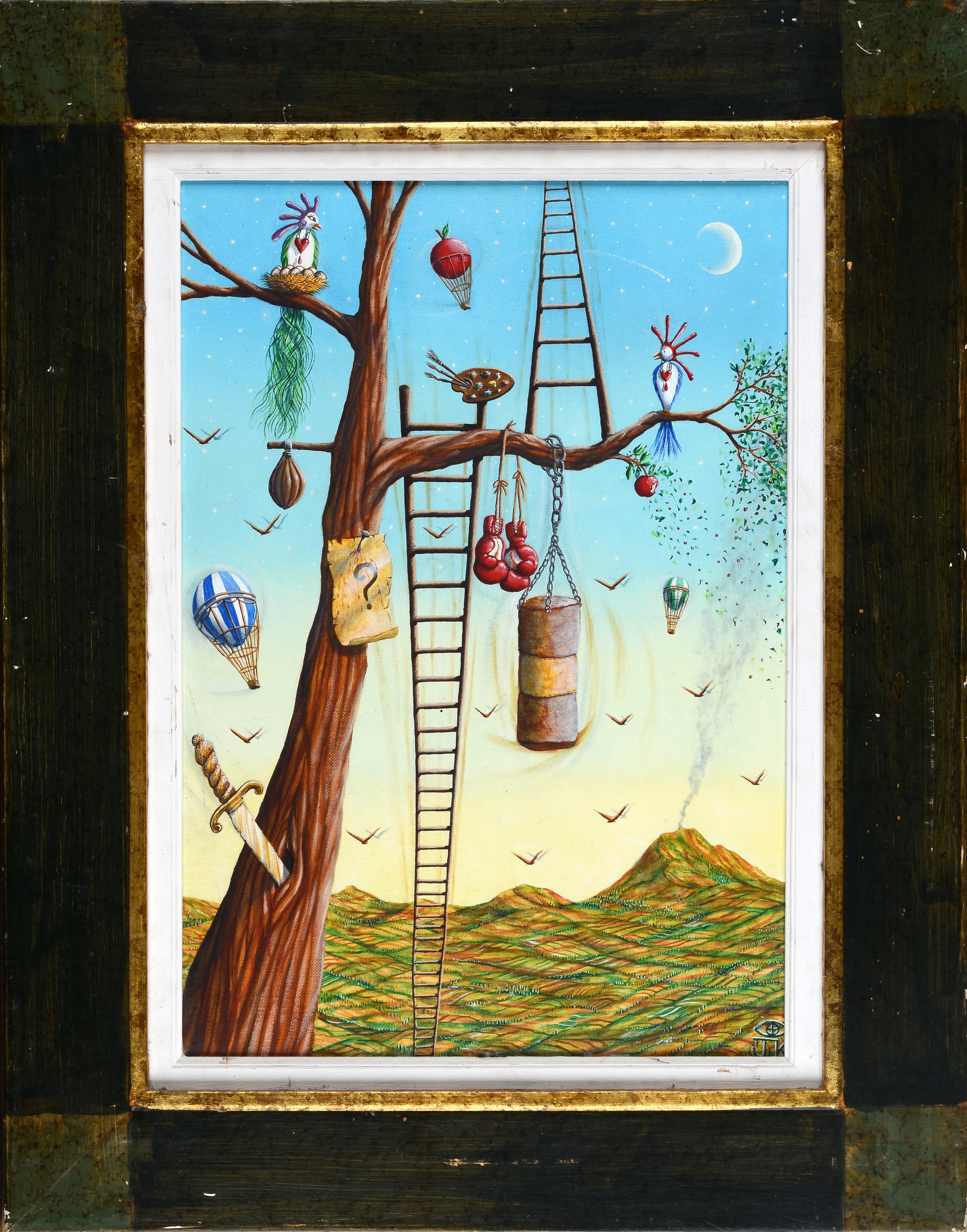 Joseph Kaliher - Certe certezze superate!, olio su cartone telato (2002)
