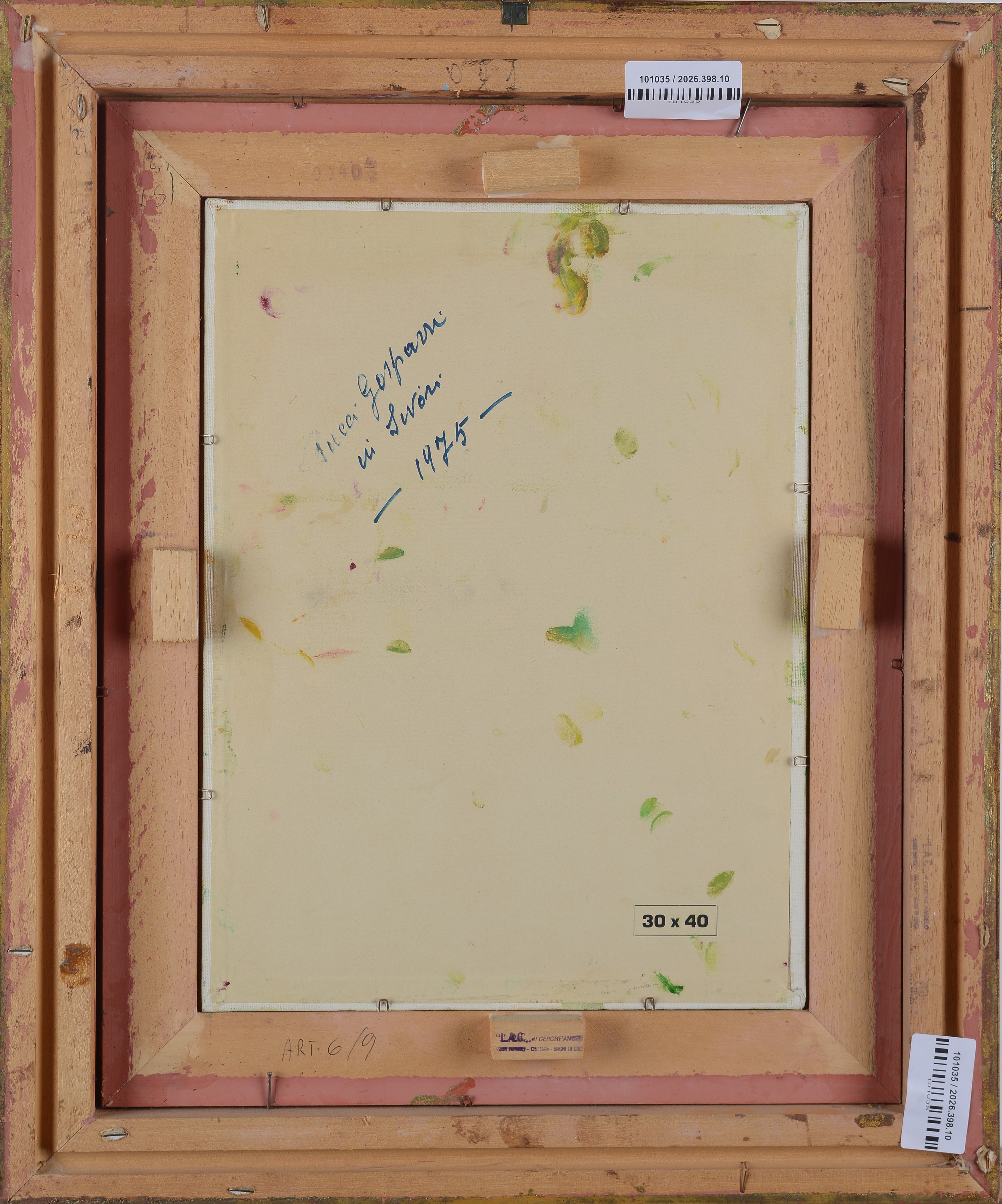 Anonimo, XX Sec. - Anonimo, Vaso di fiori, olio su cartone telato (1975)