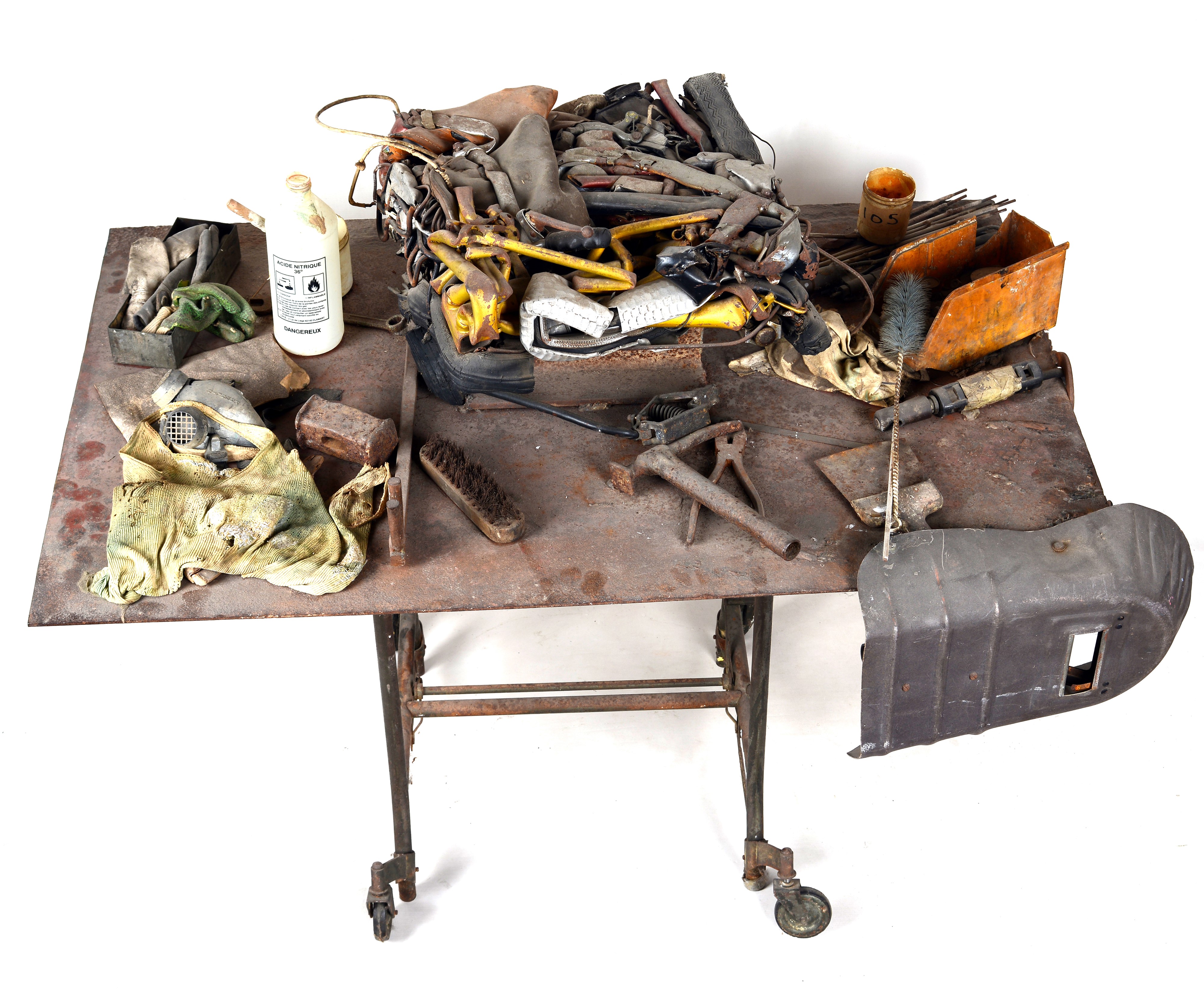 César Baldaccini - Daniel Spoerri - Serie Palettes d'artistes: Table de César, scultura in metall...