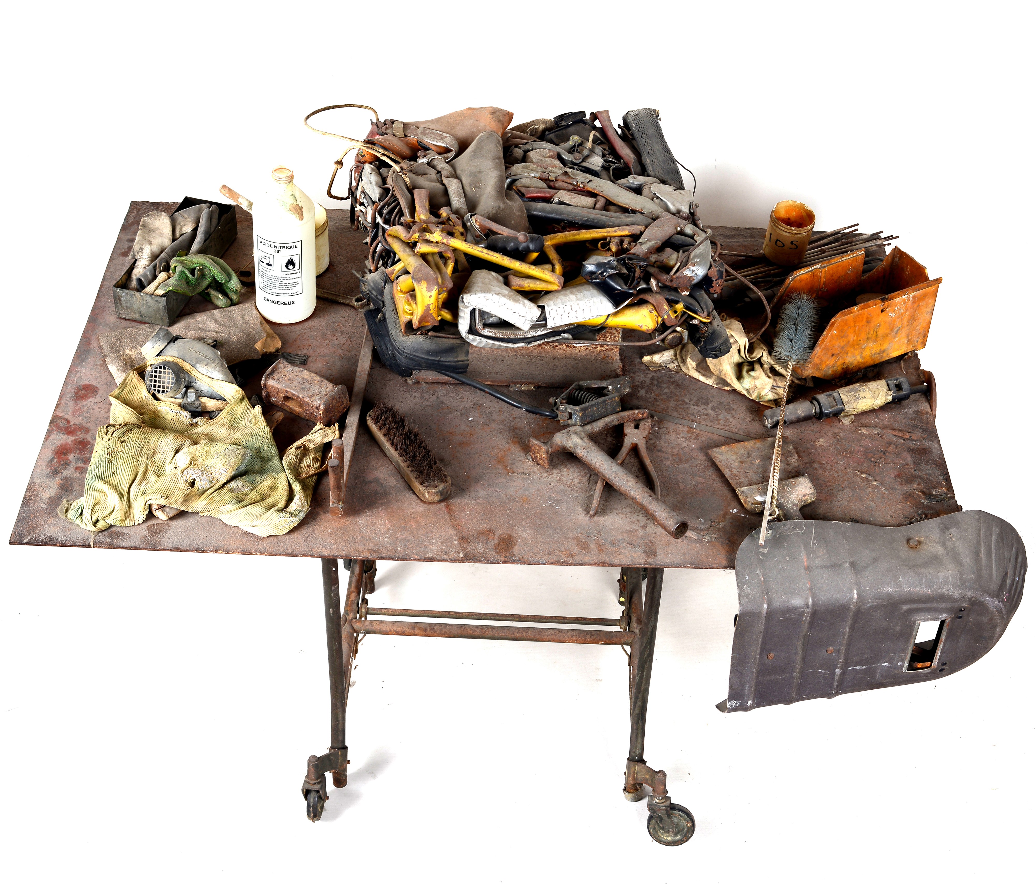 César Baldaccini - Daniel Spoerri - Serie Palettes d'artistes: Table de César, scultura in metall...