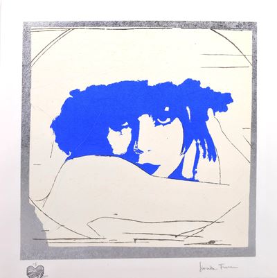 Giosetta, Doppio Liberty Blue, serigrafia materica con pigmento Blue Klein