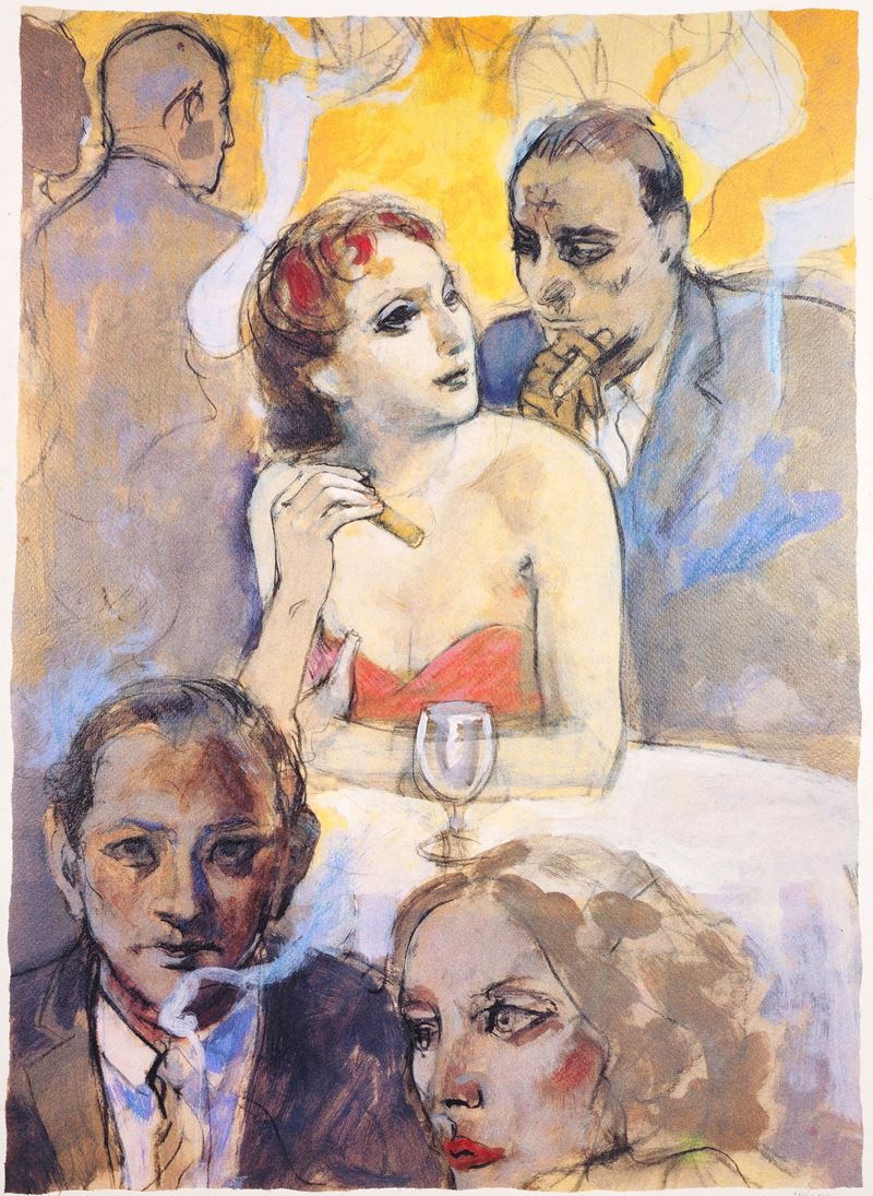 Alberto Sughi - Senza titolo, litografia numerata