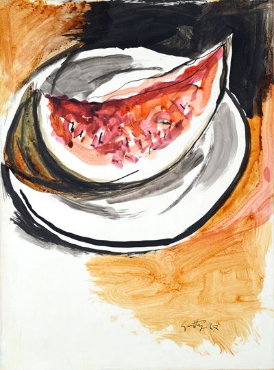 Cocomero (1967), tecnica mista su carta riportata su tela