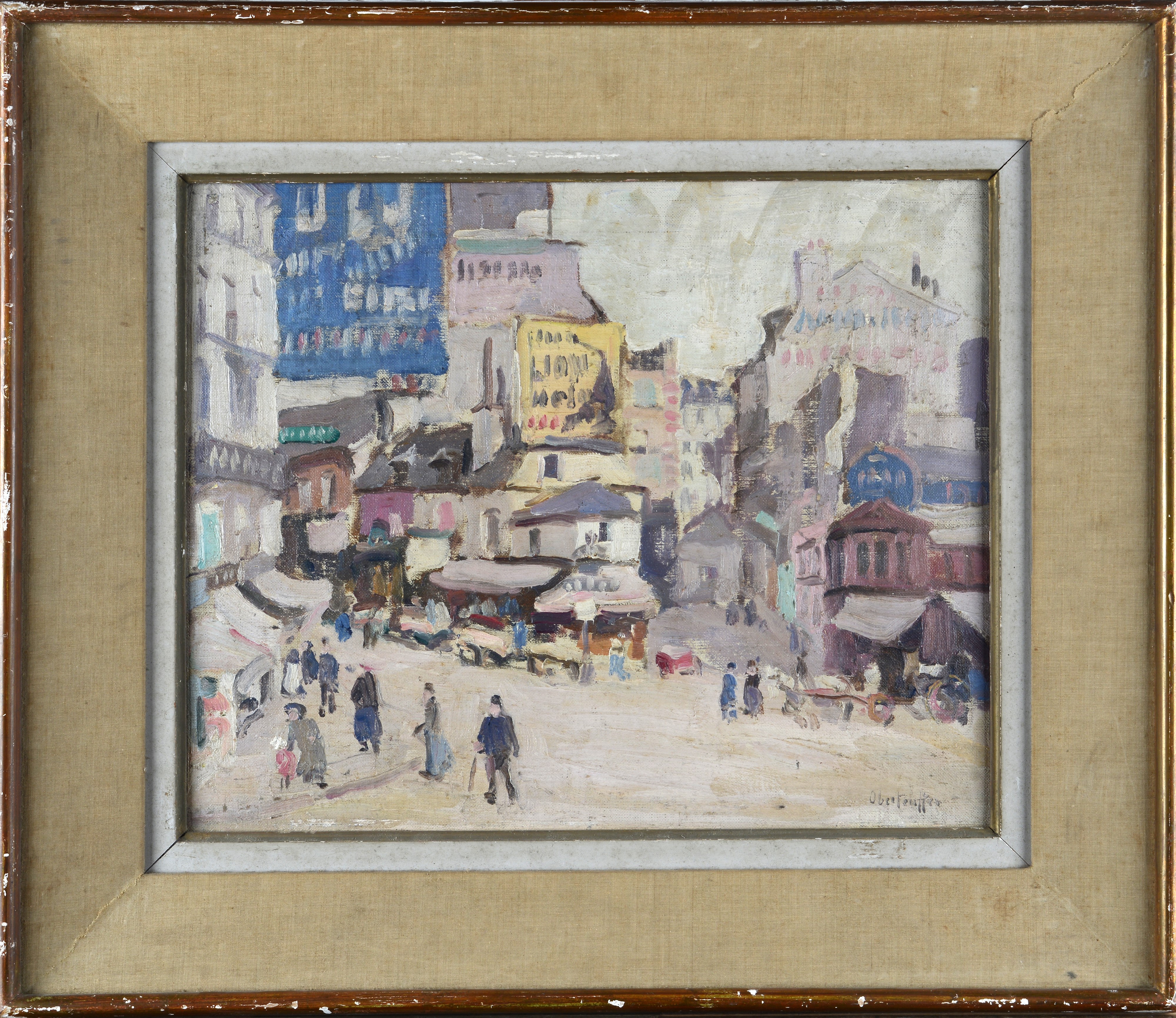 Attr. a George Oberteuffer - Parigi (olio su cartone telato)
