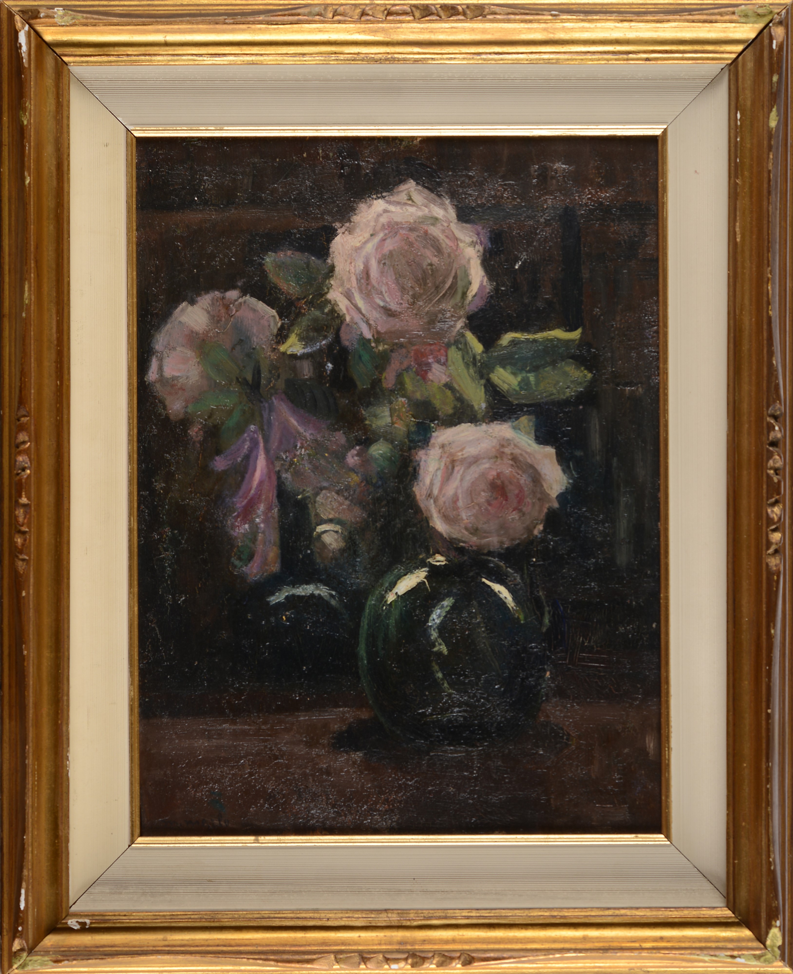 Metello Merlo - Rose, olio su tavola