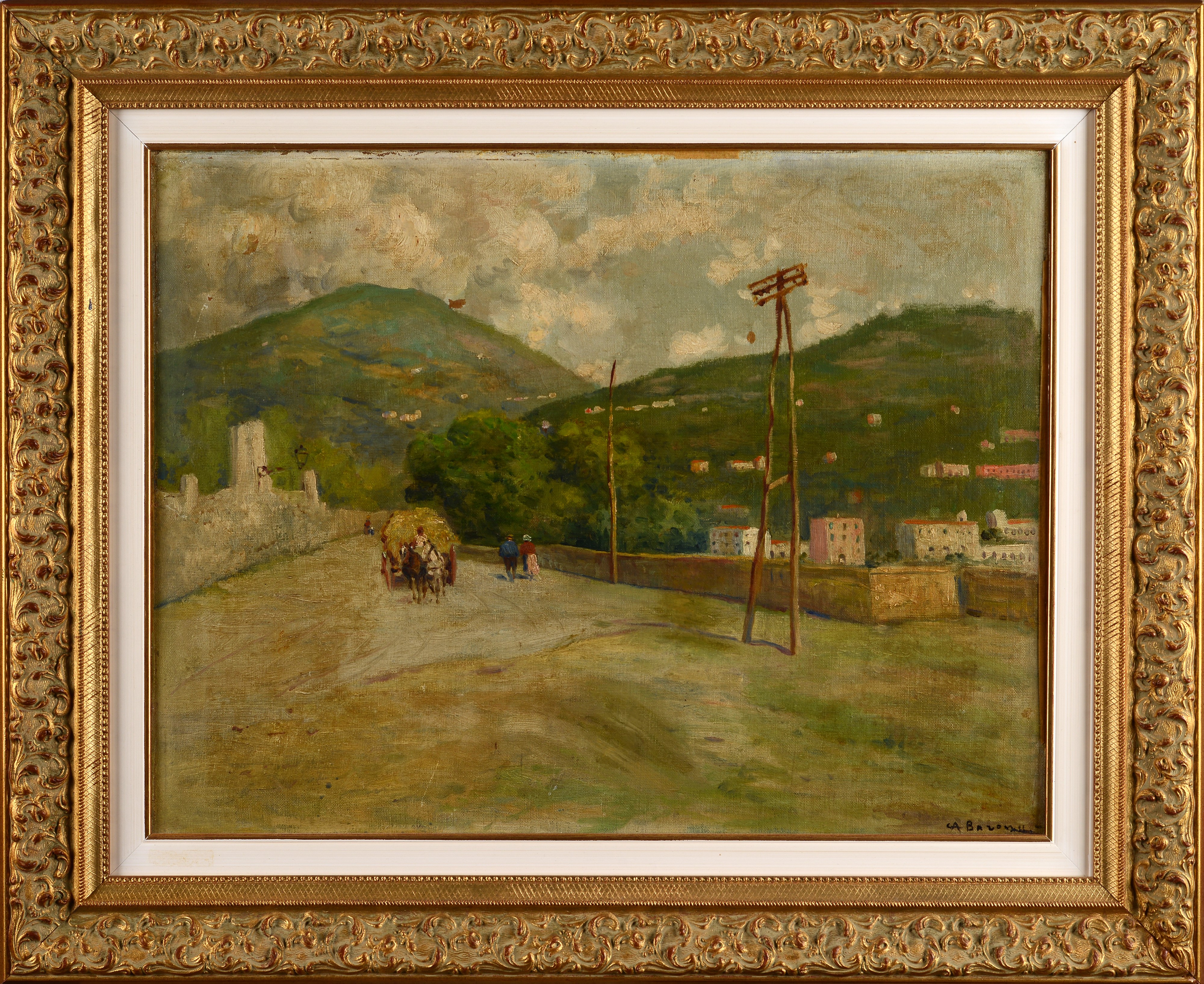 Adolfo Carlo Barone - Alle falde del Vesuvio, olio su tela