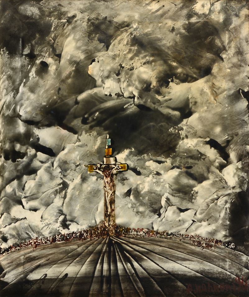 Alfredo Nannoni - Crocifissione, olio su tela (1990)
