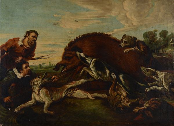 Anonimo, XX sec. - Caccia al cinghiale