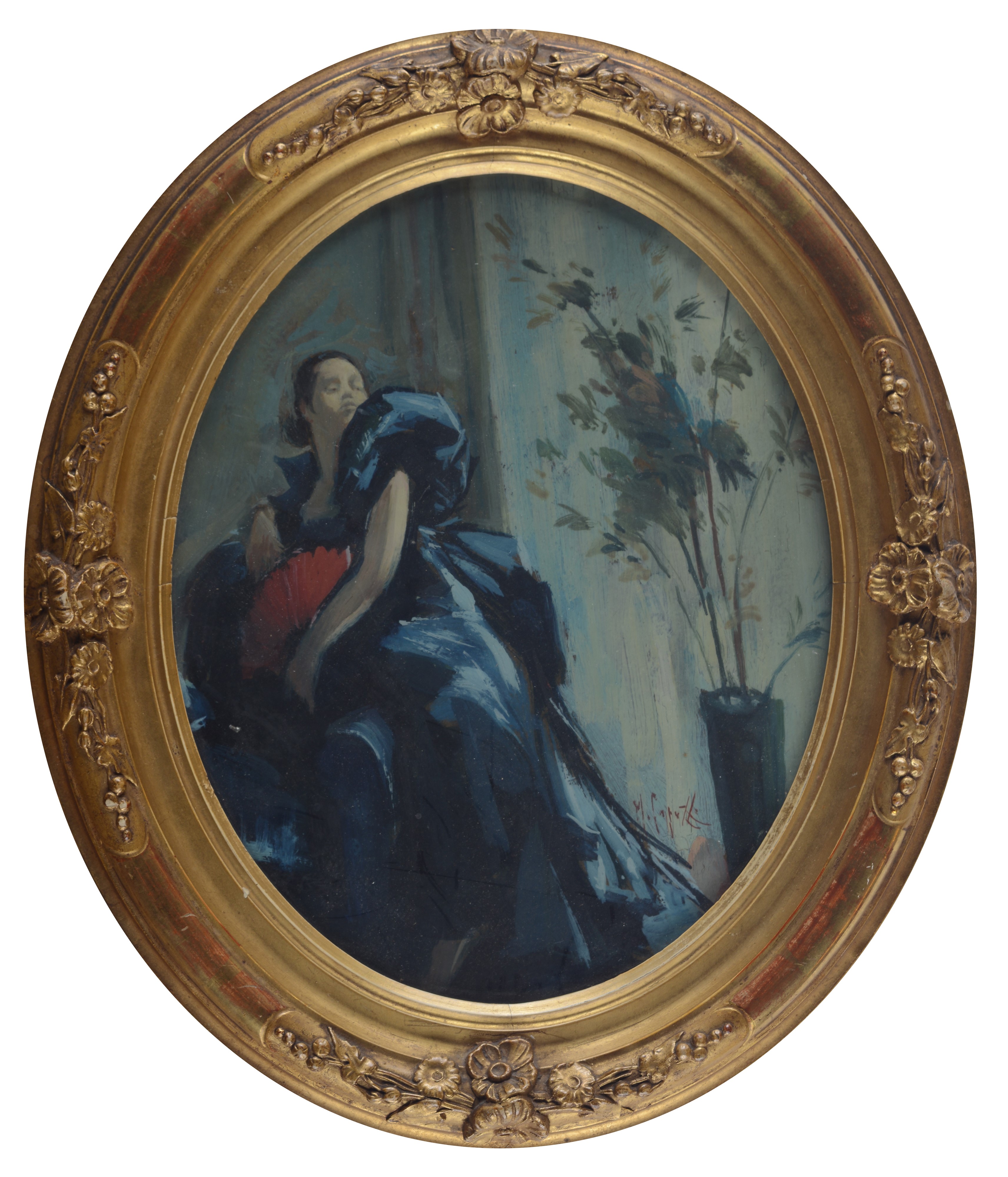 Mario Capuzzo - Donna con ventaglio