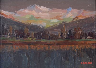 Lago di Garda, olio su legno