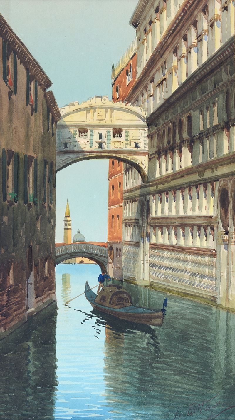 Anonimo, XIX Sec. - Anonimo del XIX secolo, Ponte dei Sospiri a Venezia