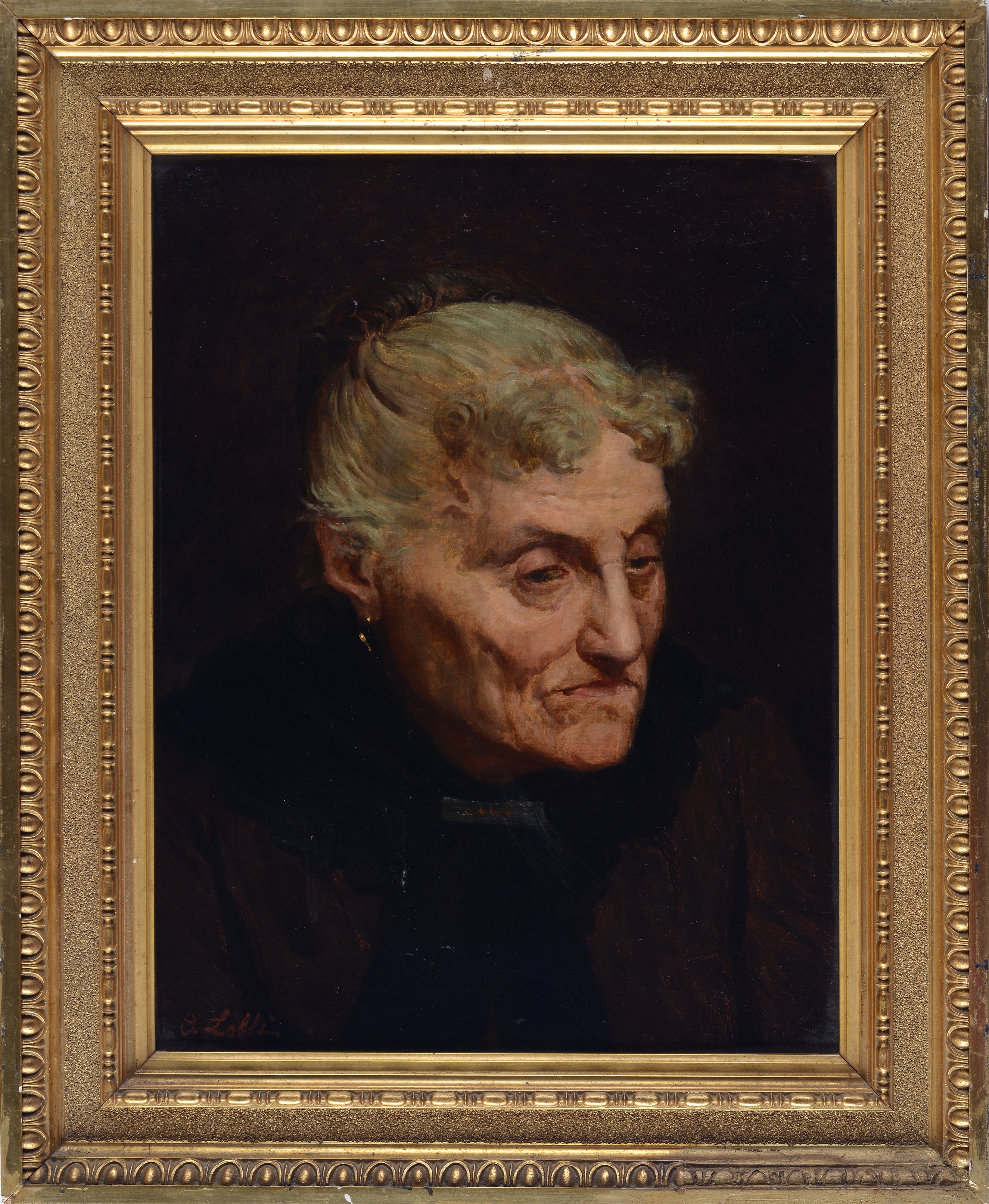 Odoardo Lalli - Ritratto di signora, olio su tela