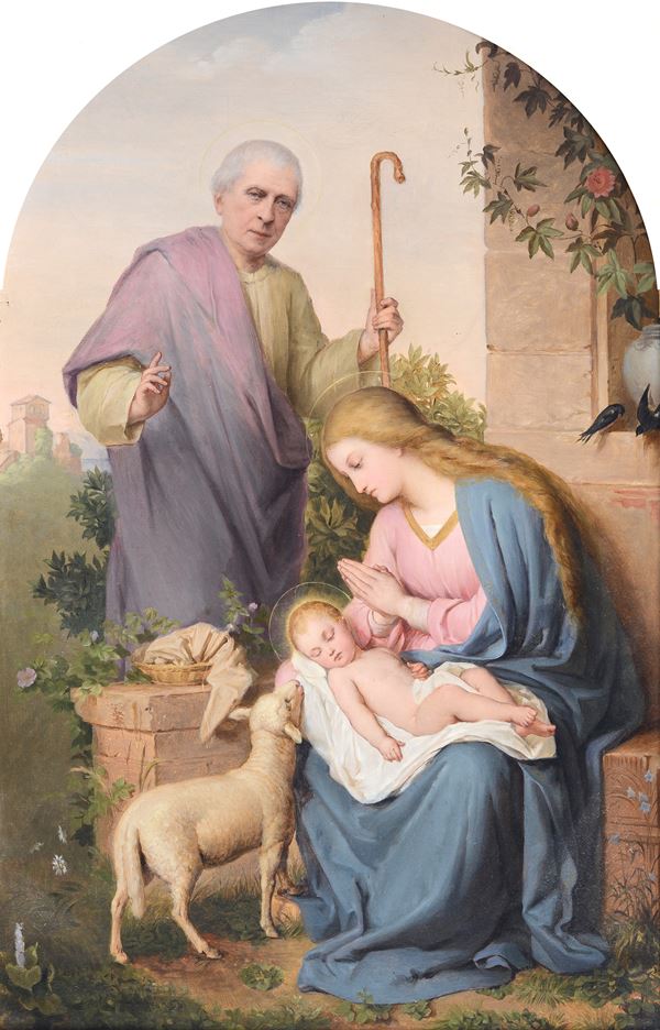 Scuola Francese, XIX sec. - Sacra famiglia