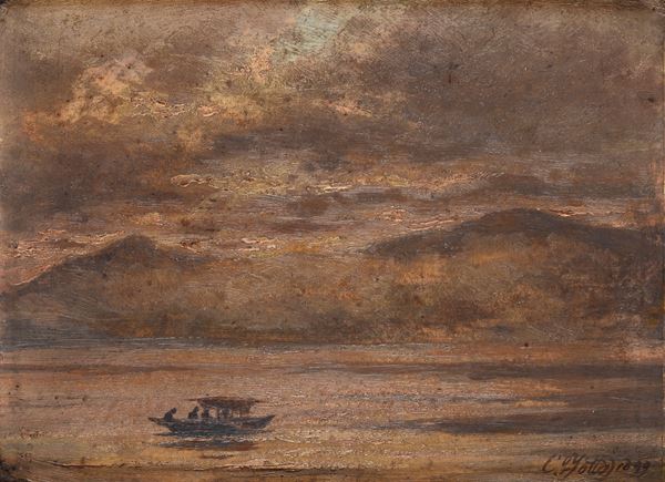 Carlo Jotti - Imbarcazione sul lago