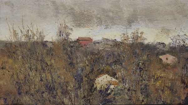 Attr. a Giuseppe Casciaro - Paesaggio con case