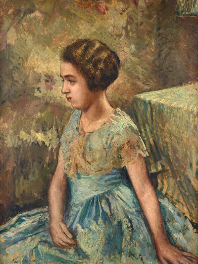 Ritratto di fanciulla, olio su tela
