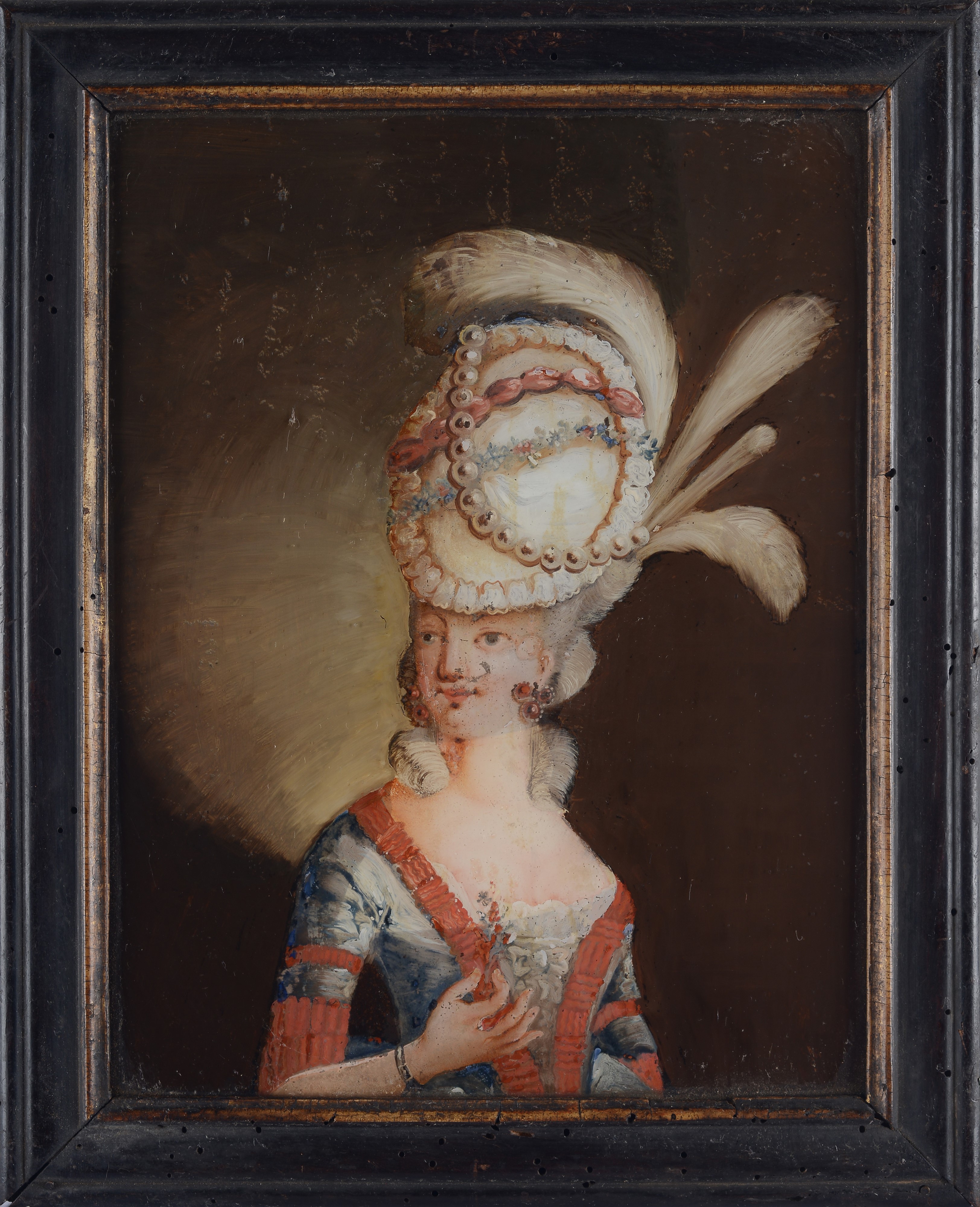 Dipinti sottovetro (8), Ritratti e paesaggi con figure, XVIII secolo