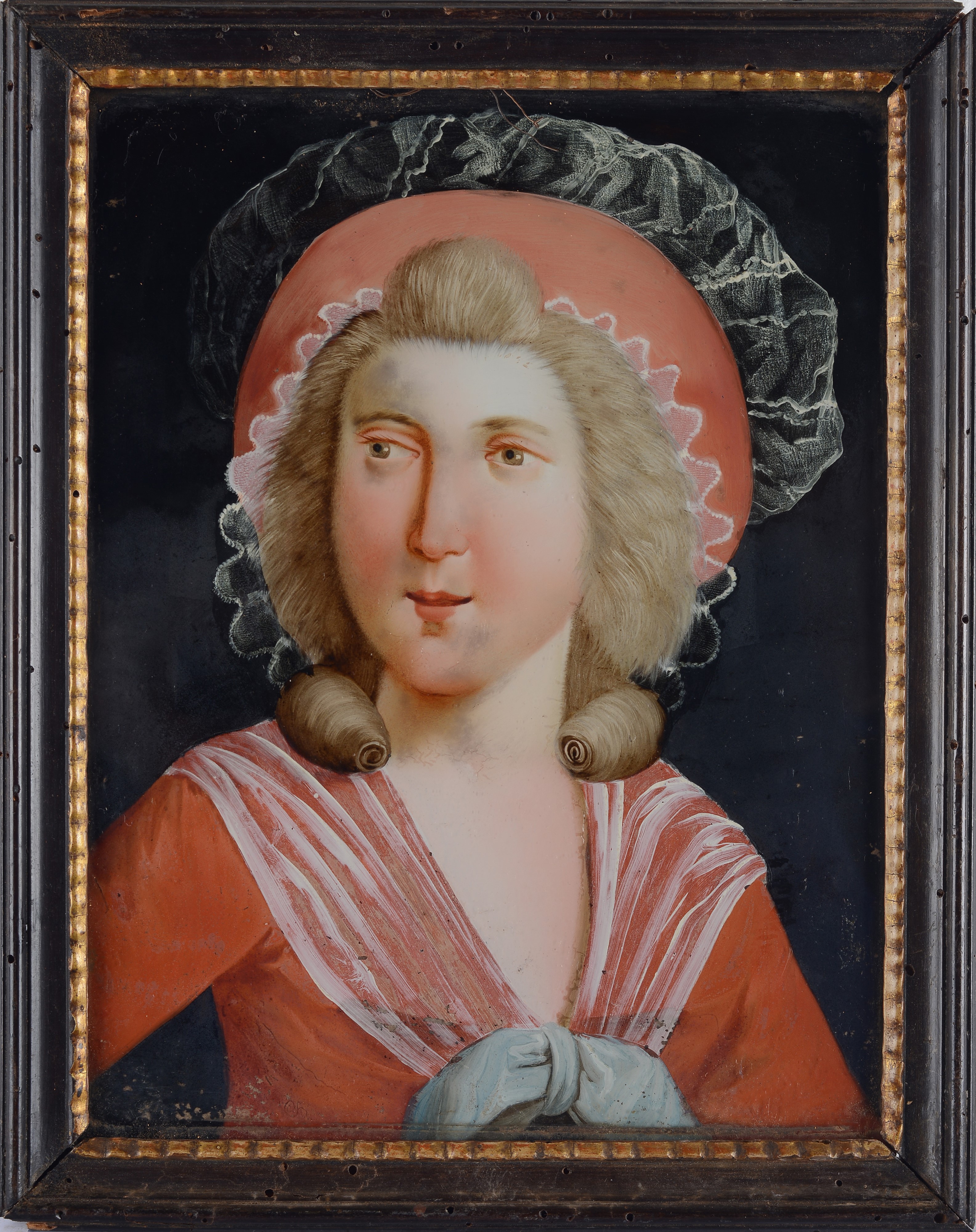Dipinti sottovetro (8), Ritratti e paesaggi con figure, XVIII secolo