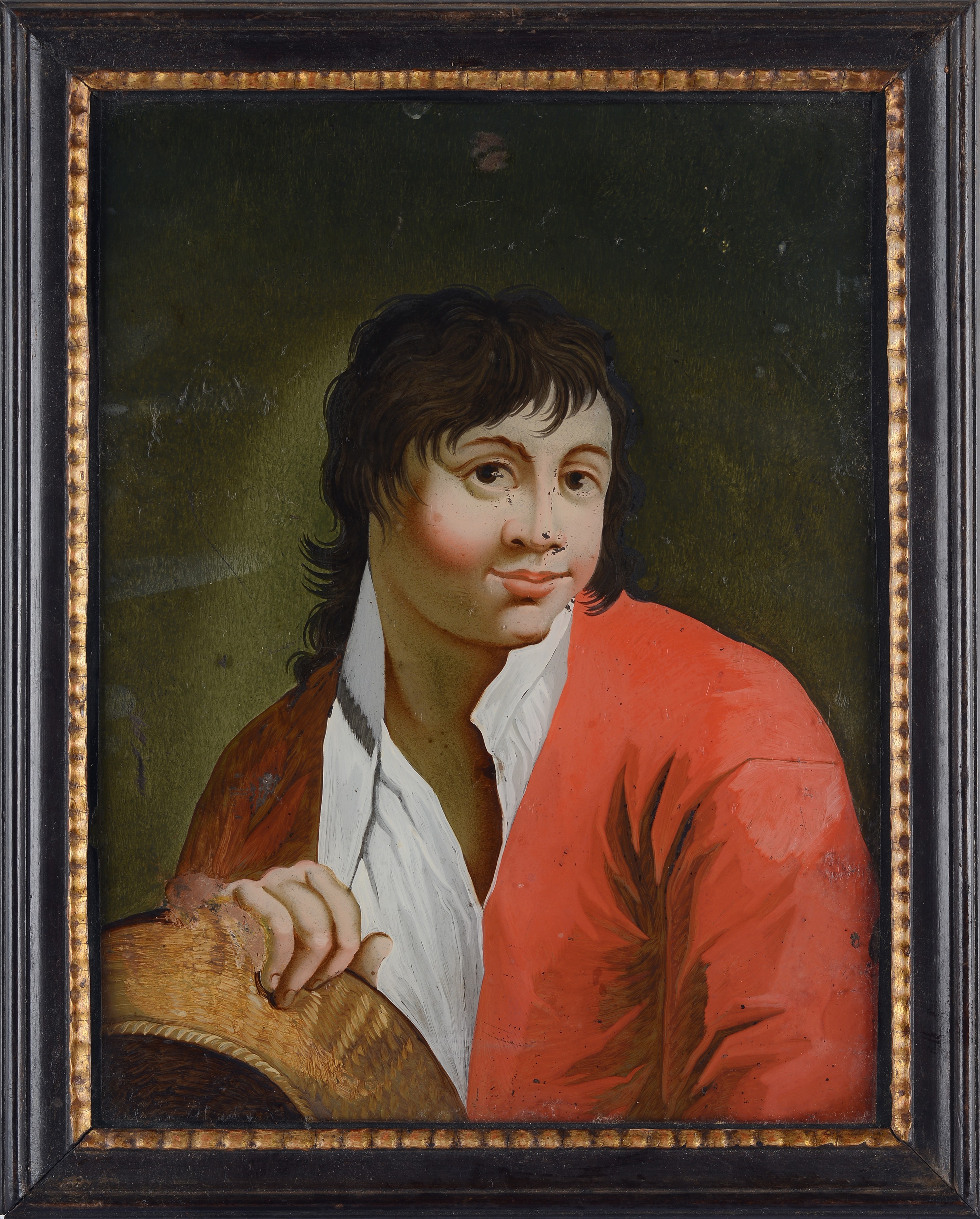 Dipinti sottovetro (8), Ritratti e paesaggi con figure, XVIII secolo
