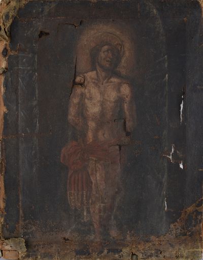 Anonimo, XVII secolo, Cristo alla colonna, olio su tela
