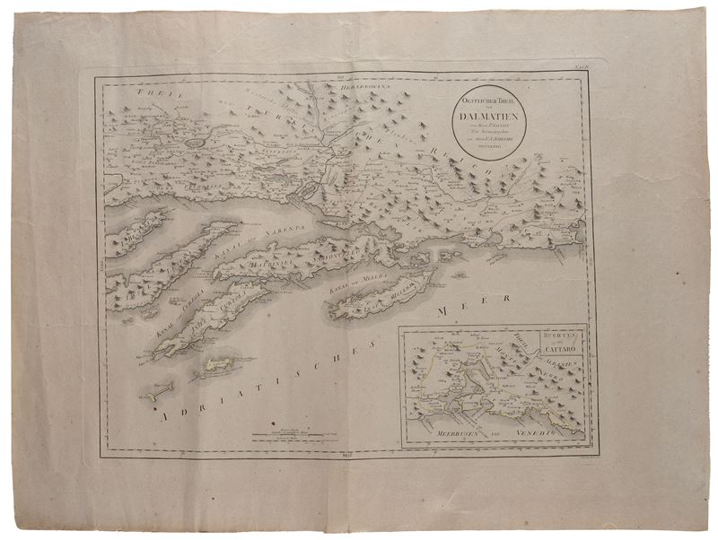 Oestlicher Theil von Dalmatien, incisione su lastra (mm 485x650)