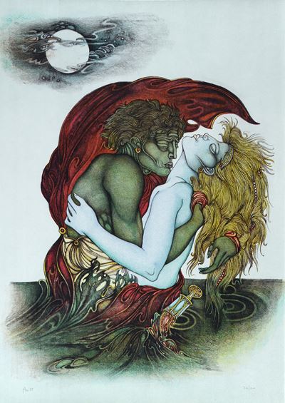 Abbraccio, litografia (tiratura 76/100), 1985