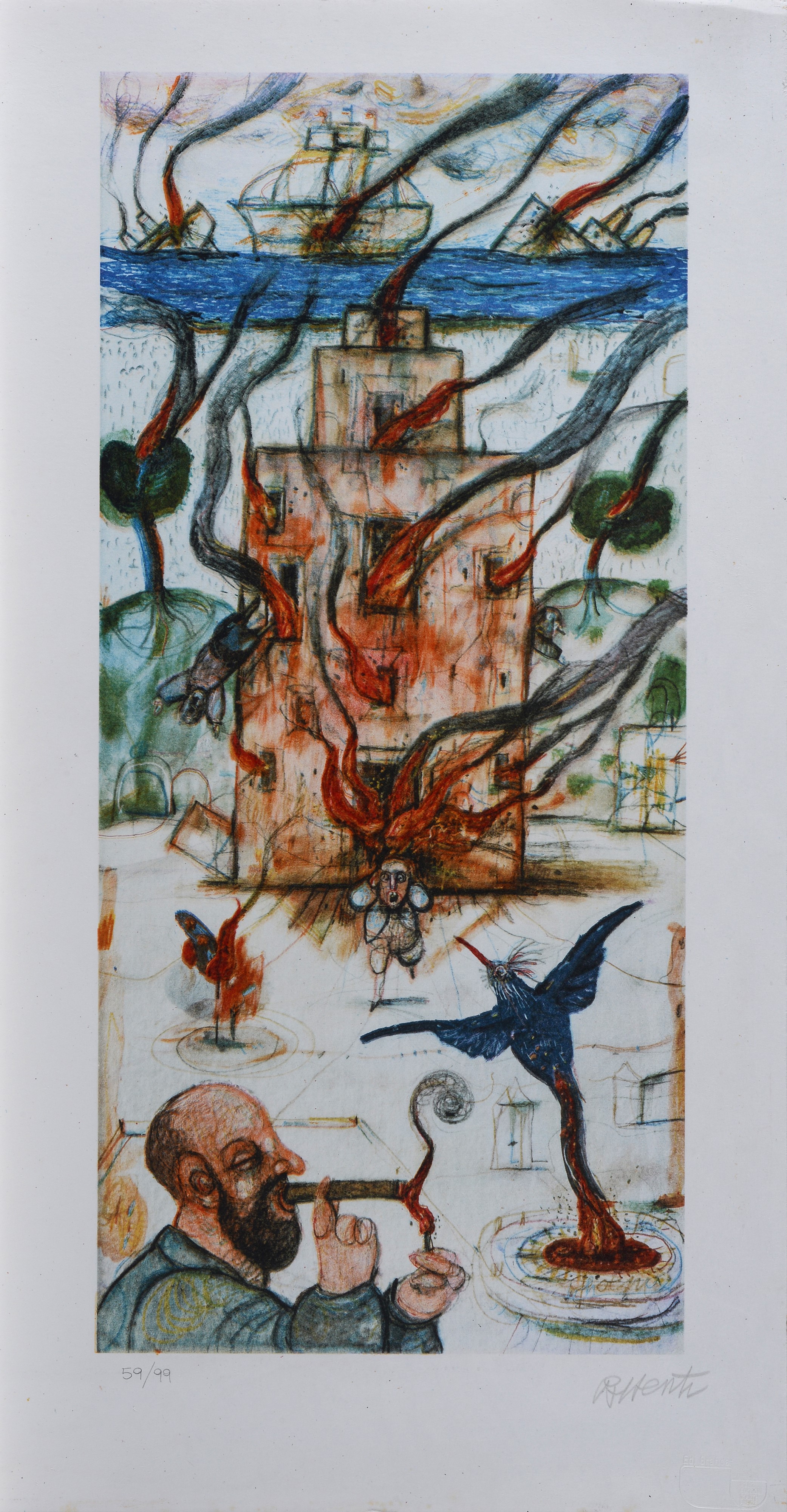 Antonio Possenti - Quattro elementi, litografie (es. 59/99)