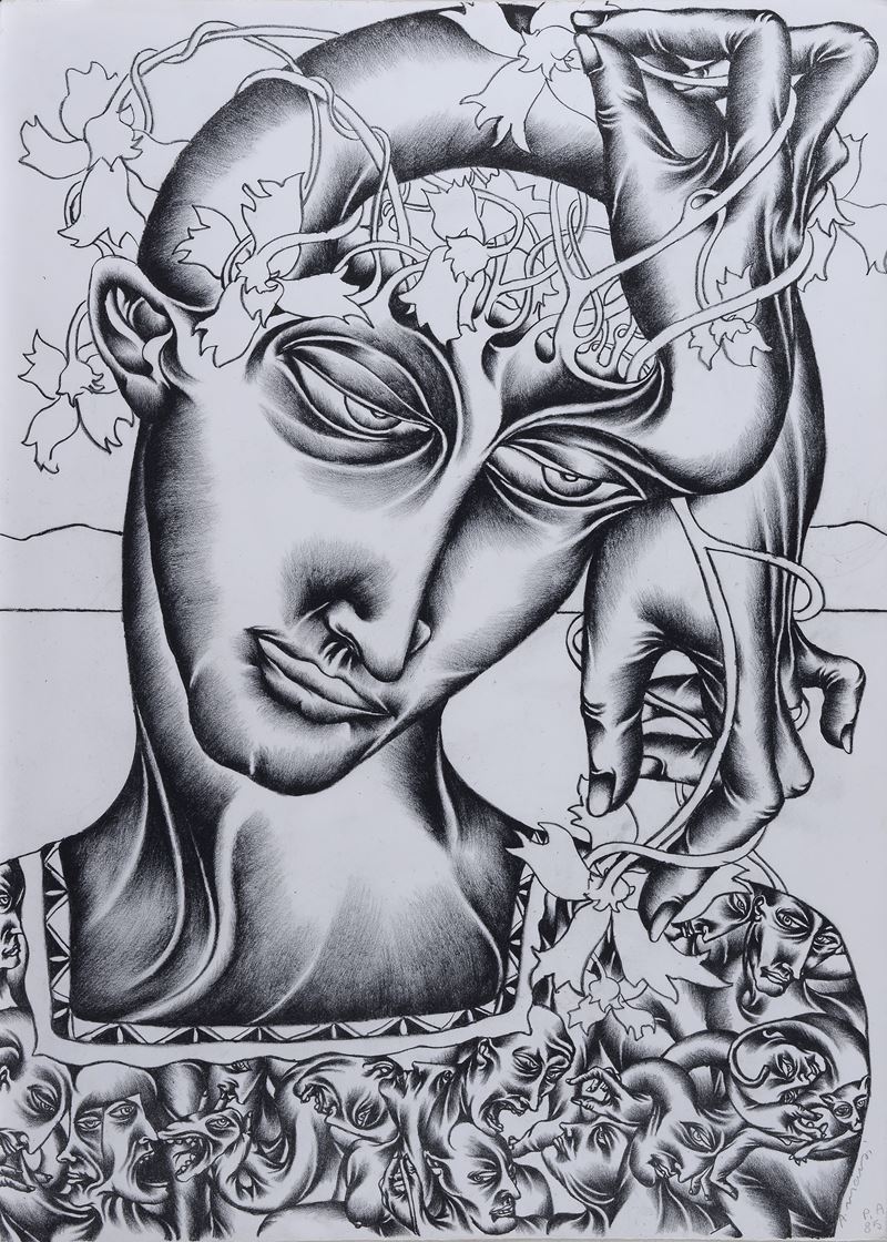 Antonio Manzi - Senza titolo (litografia), 1985