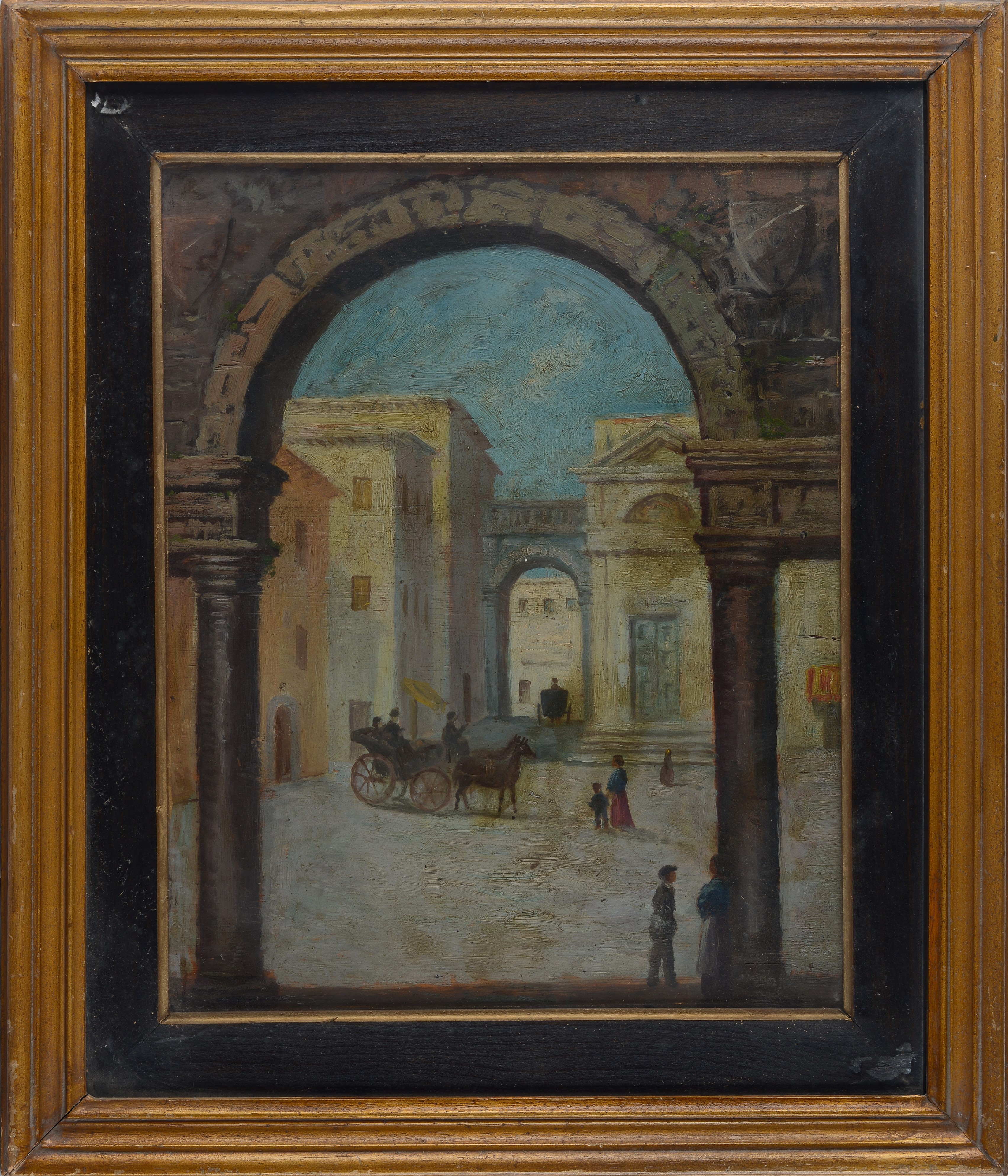 Anonimo, XX Sec. - Anonimo del XX secolo, Scorcio di piazza