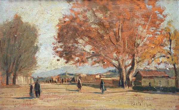 Paride Castellan - Paesaggio con alberi