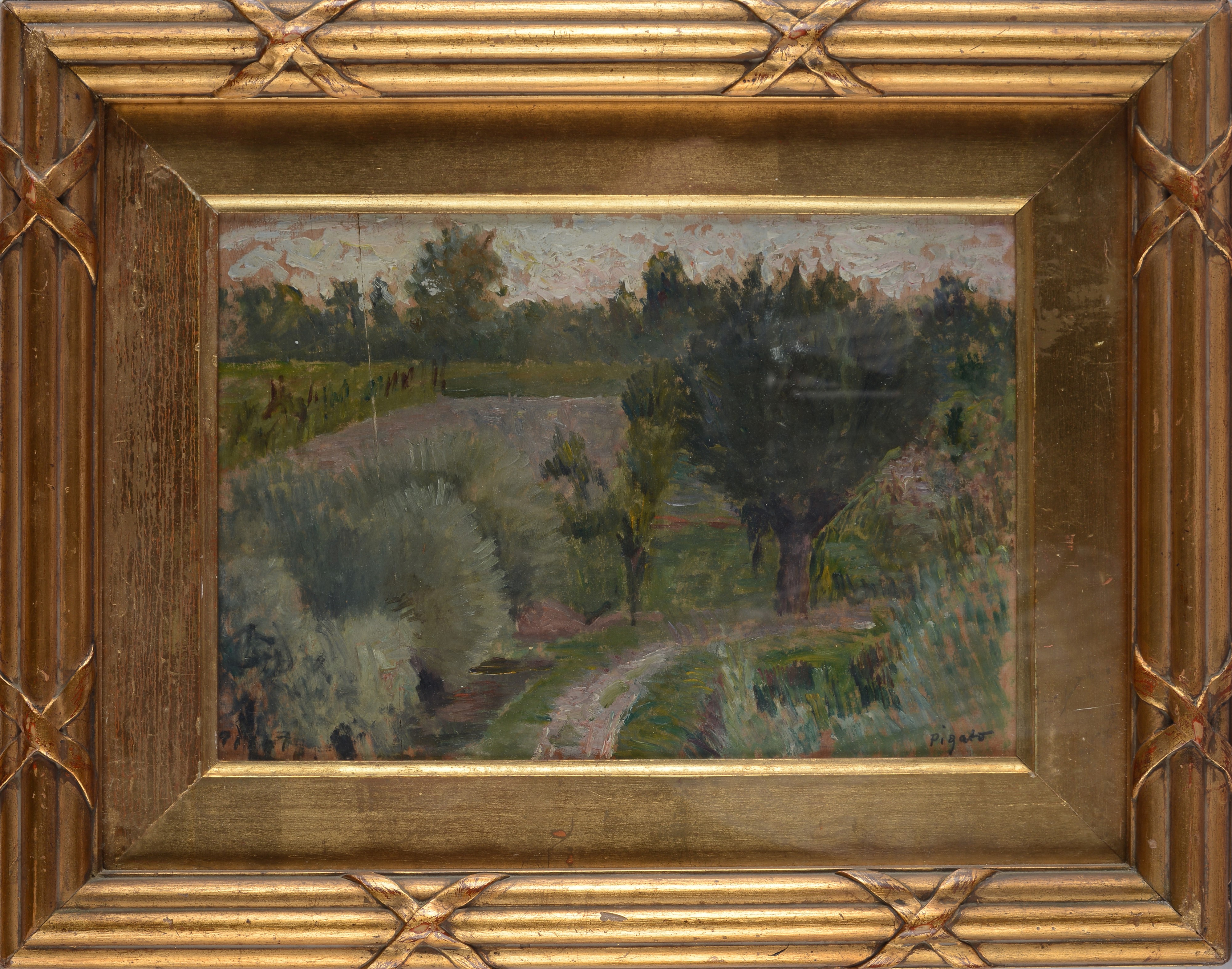 Orazio Pigato - Paesaggio, olio su tavola