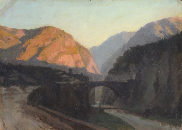 Pietro Sassi - Paesaggio con ponte