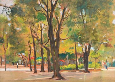 Piazza con alberi