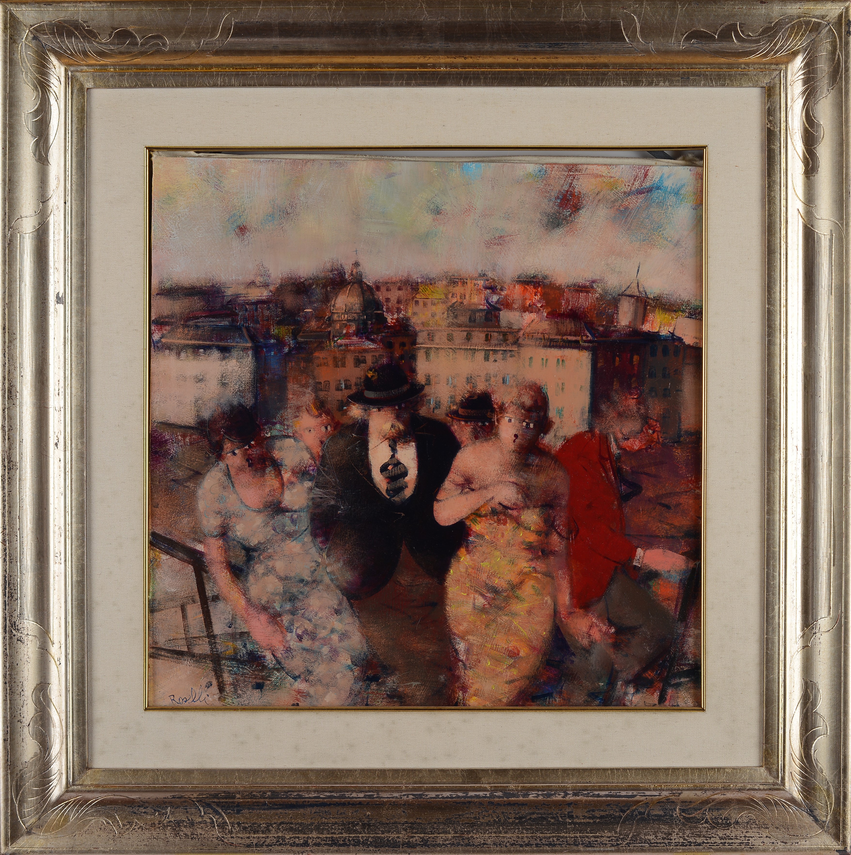 Carlo Giorgio Roselli - Figure, olio su tela