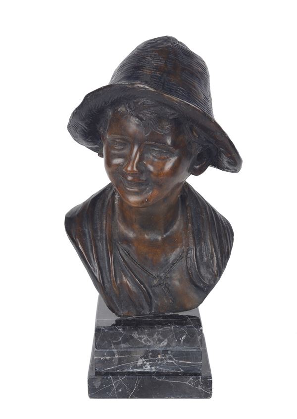 Anonimo, XIX sec. - Ragazzo con cappello