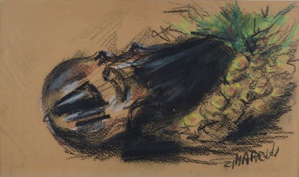 Anonimo, XX sec. - Violino e frutta