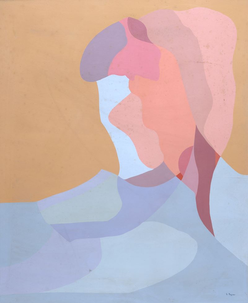 Gianfranco Poggiali - Lavori in corso, olio su compensato (1971)
