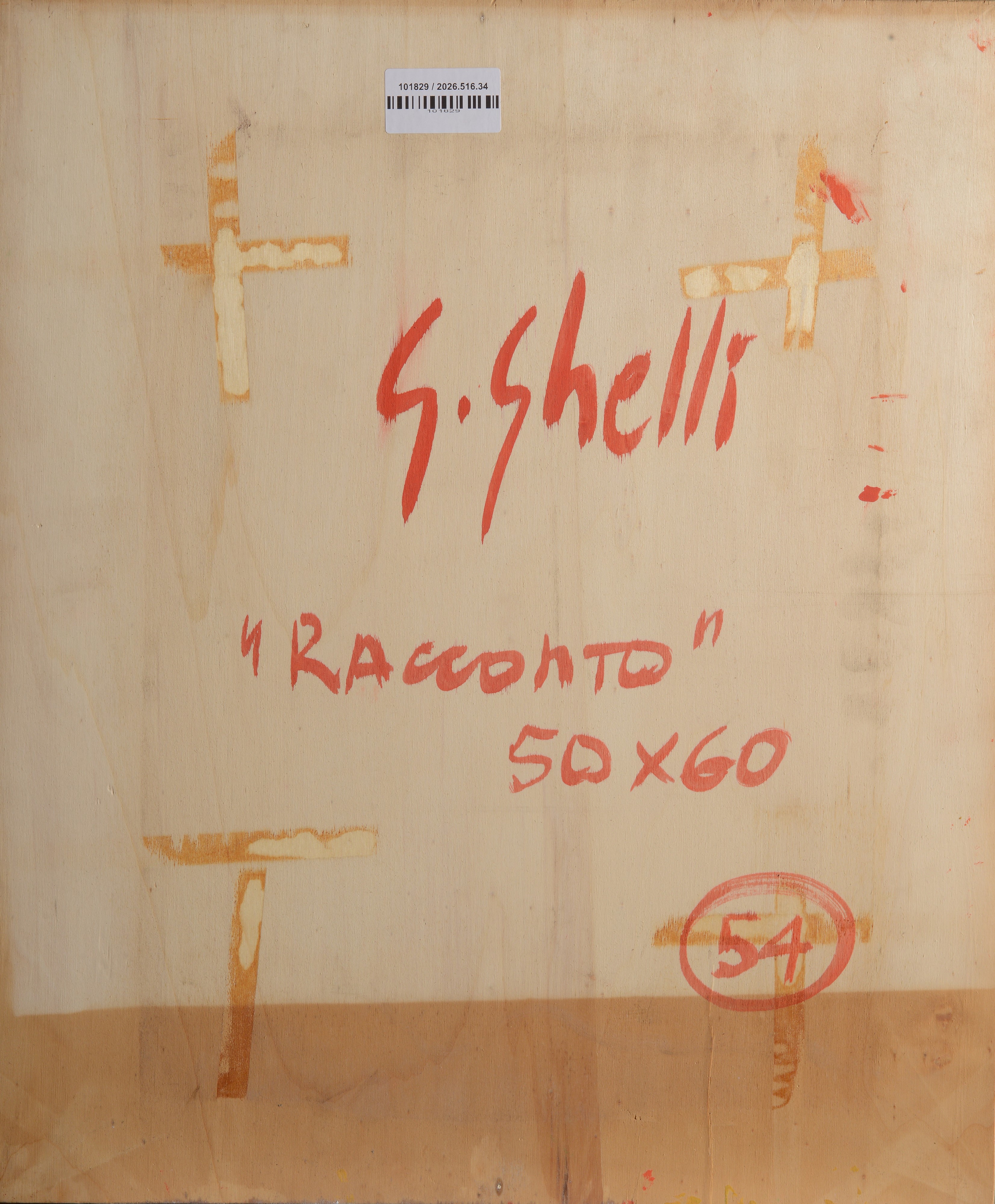 Giuliano Ghelli - Racconto, tecnica mista su tavola