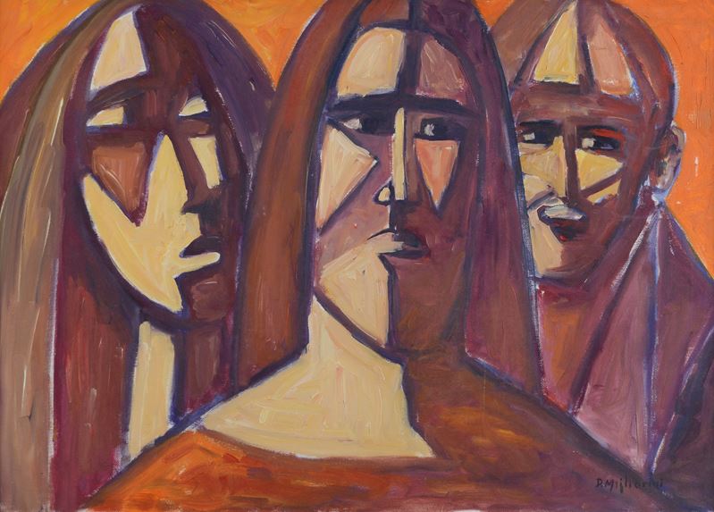 Dino Migliorini - Cristo e gli apostoli, olio su tela