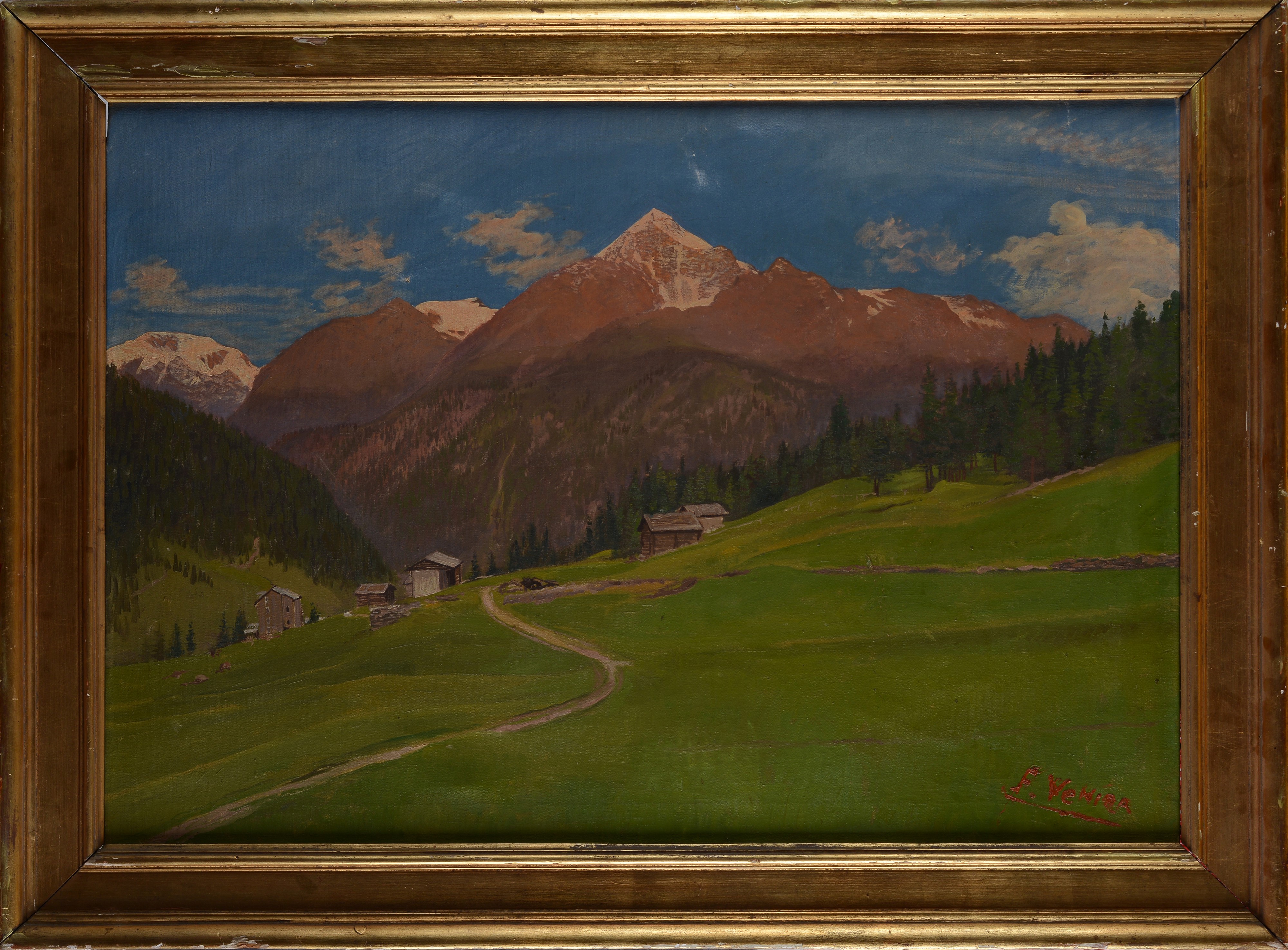 Anonimo, XX Sec. - Anonimo, XX secolo, Paesaggio di montagna