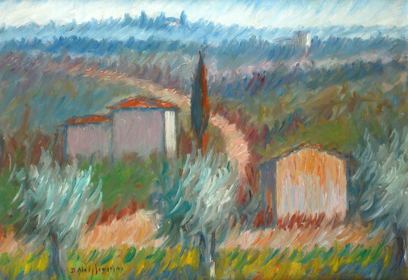 Dino Migliorini - Paesaggio, olio su tela