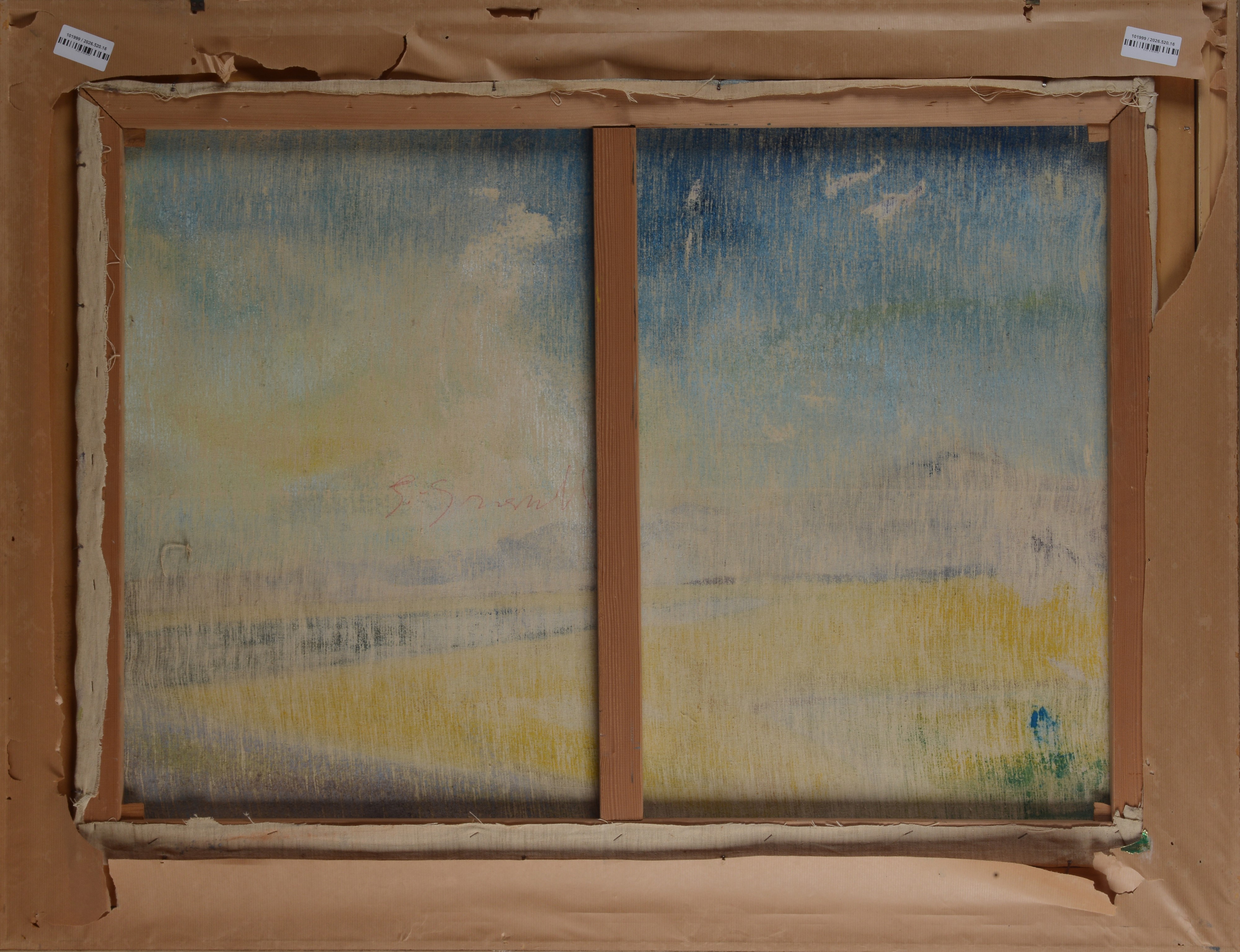 Giuliano Grassellini - Paesaggio con figura, olio su tela
