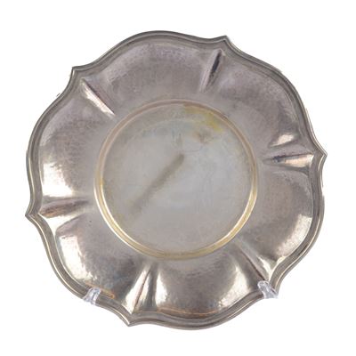 Argento 800, Piattino svuotatasche circolare con bordo sagomato