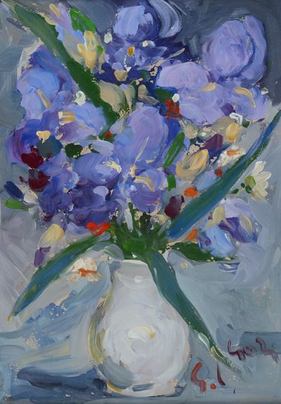 Fiori di campo, olio su tavola