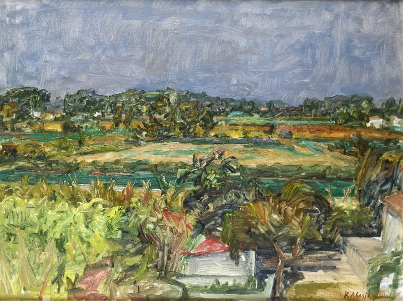 Renato Alessandrini - Paesaggio, olio su tela