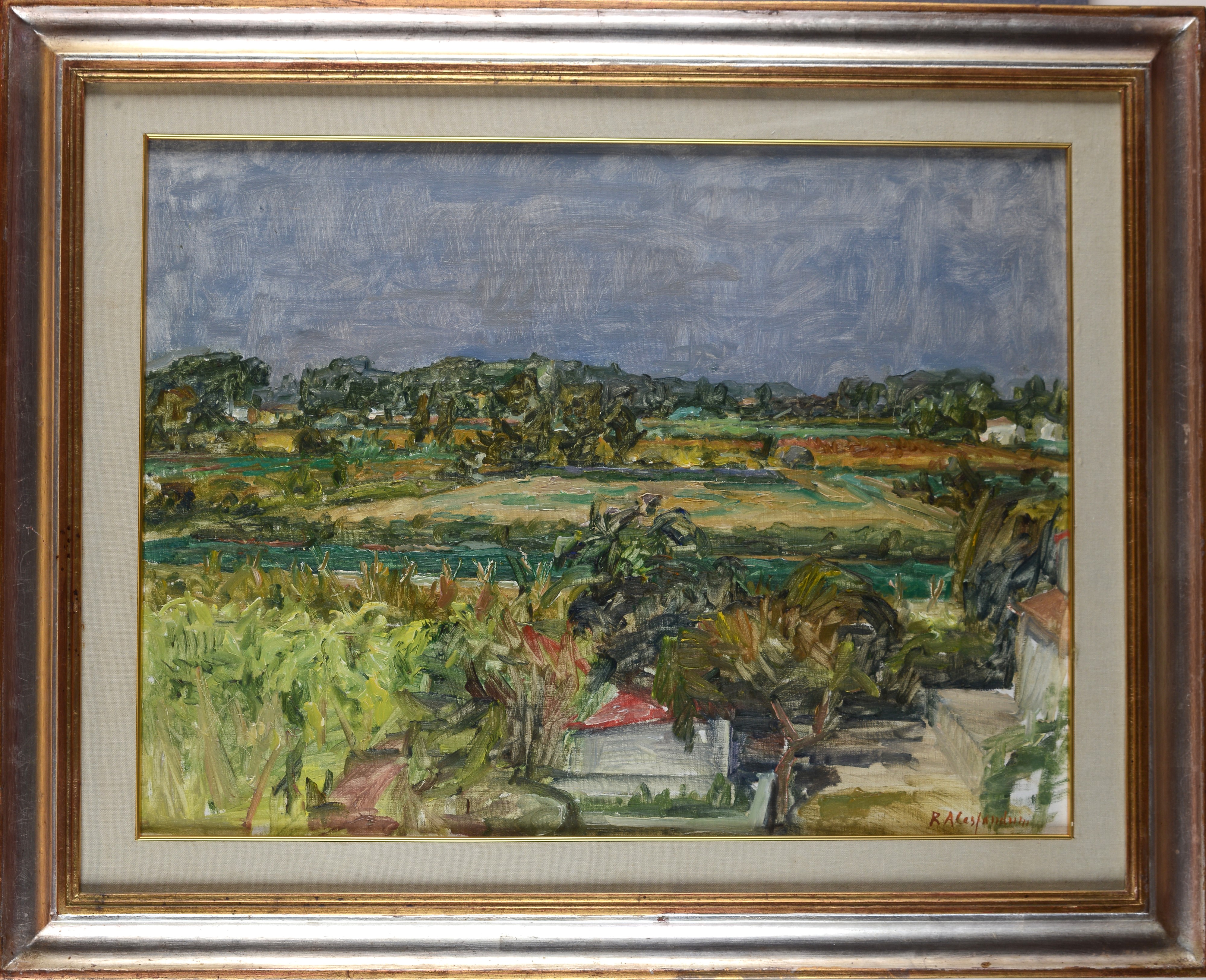 Renato Alessandrini - Paesaggio, olio su tela