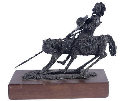Anonimo, Don Chisciotte, scultura in bronzo