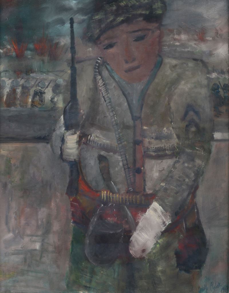 Adolfo Pistelli - Soldato, olio su compensato (1969)