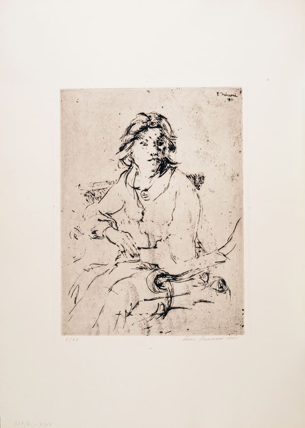 Enzo Faraoni - Figura femminile seduta